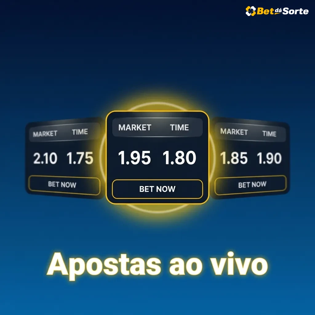 Tela de apostas ao vivo da Bet dá Sorte exibindo jogo de futebol em andamento e odds mudando em tempo real