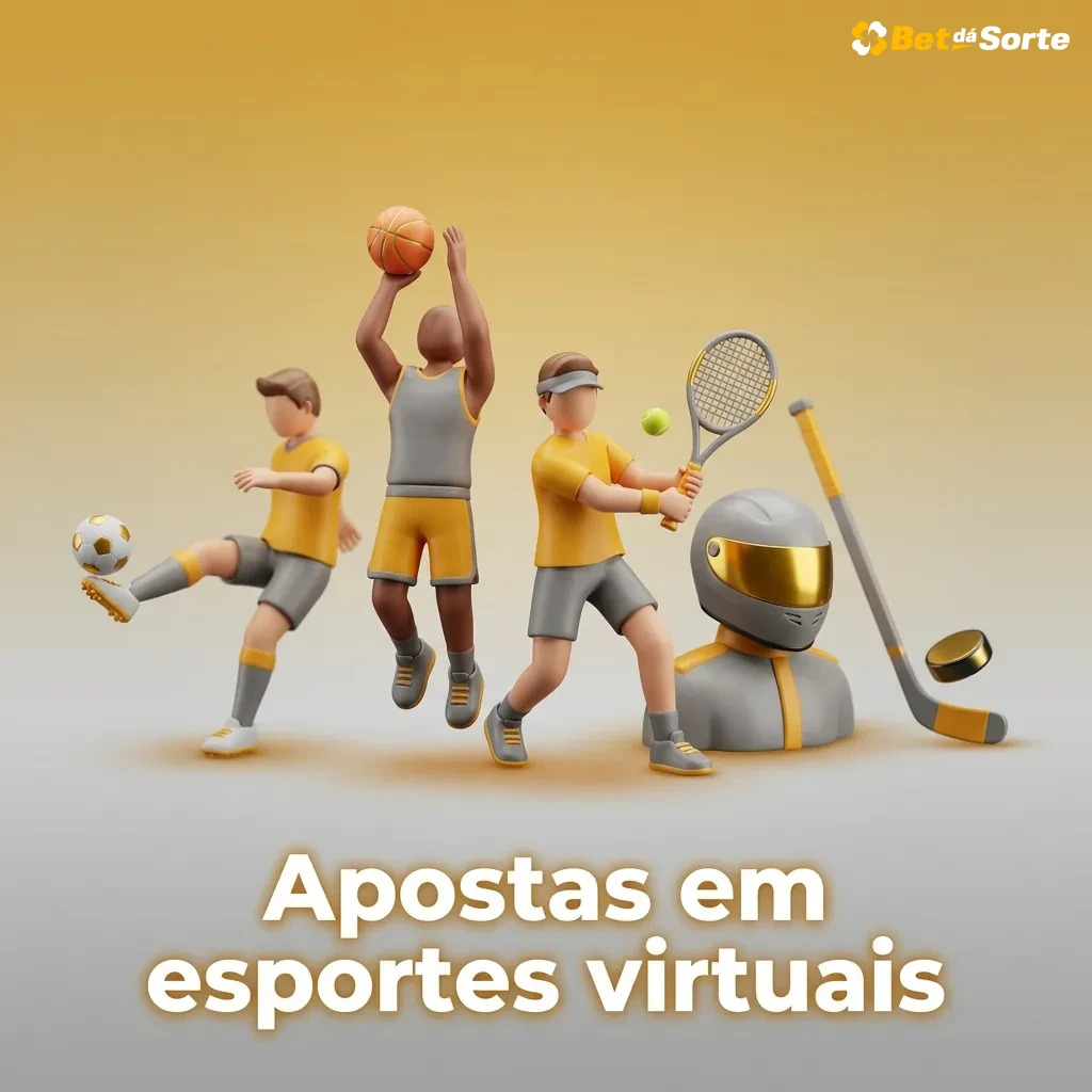 Tela de site de apostas em esportes virtuais com ícones de futebol, corridas de cavalos, galgos e basquete em animações digitais