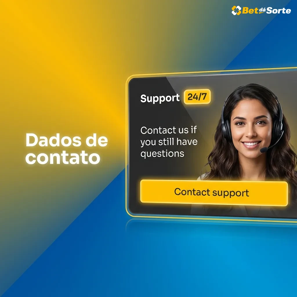 Tela de suporte 24/7 da casa de apostas com opções de chat ao vivo, e-mail, formulário e central de ajuda em português.