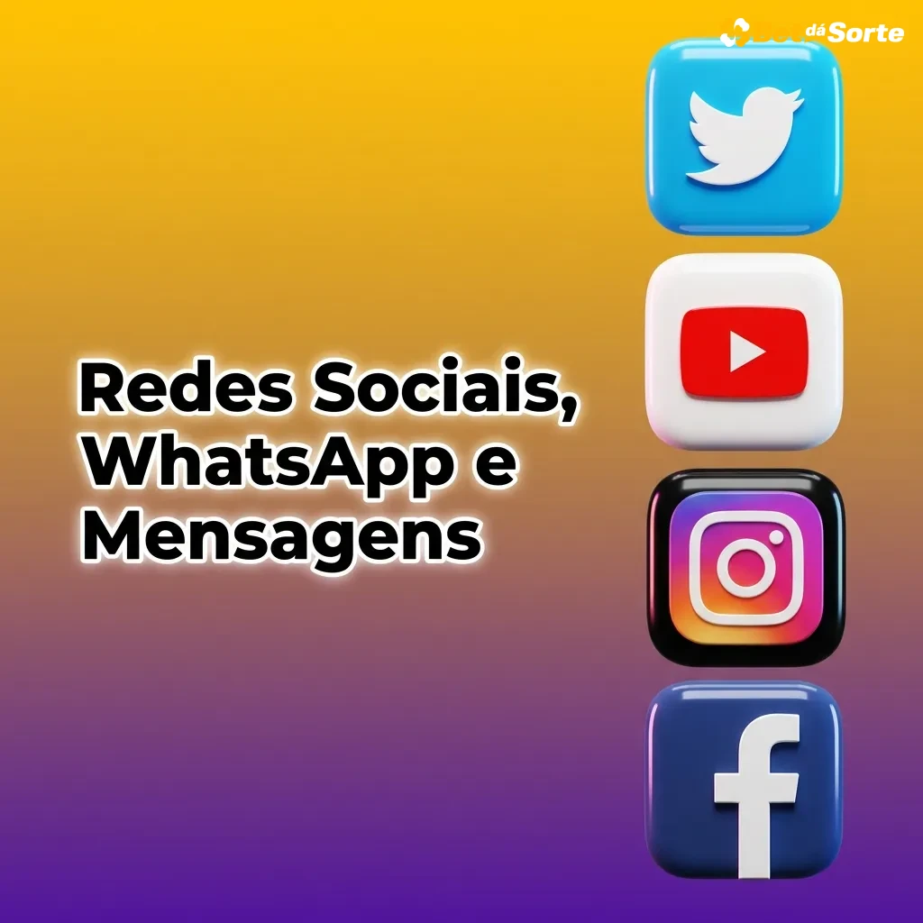 Ilustração de atendimento ao cliente por WhatsApp e redes sociais com ícones de apps de mensagem em destaque