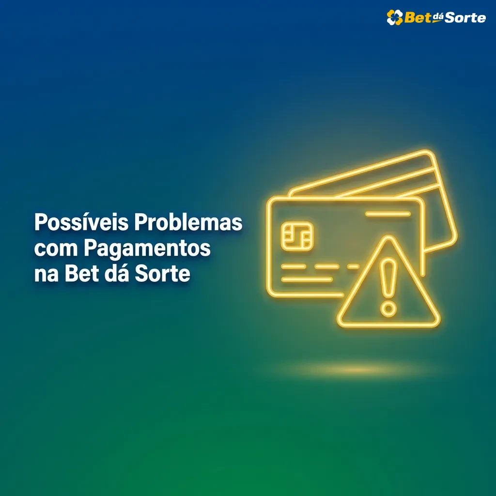 Ilustração de tela da Bet dá Sorte com ícones de depósito, saque, Pix e alertas de erro de pagamento