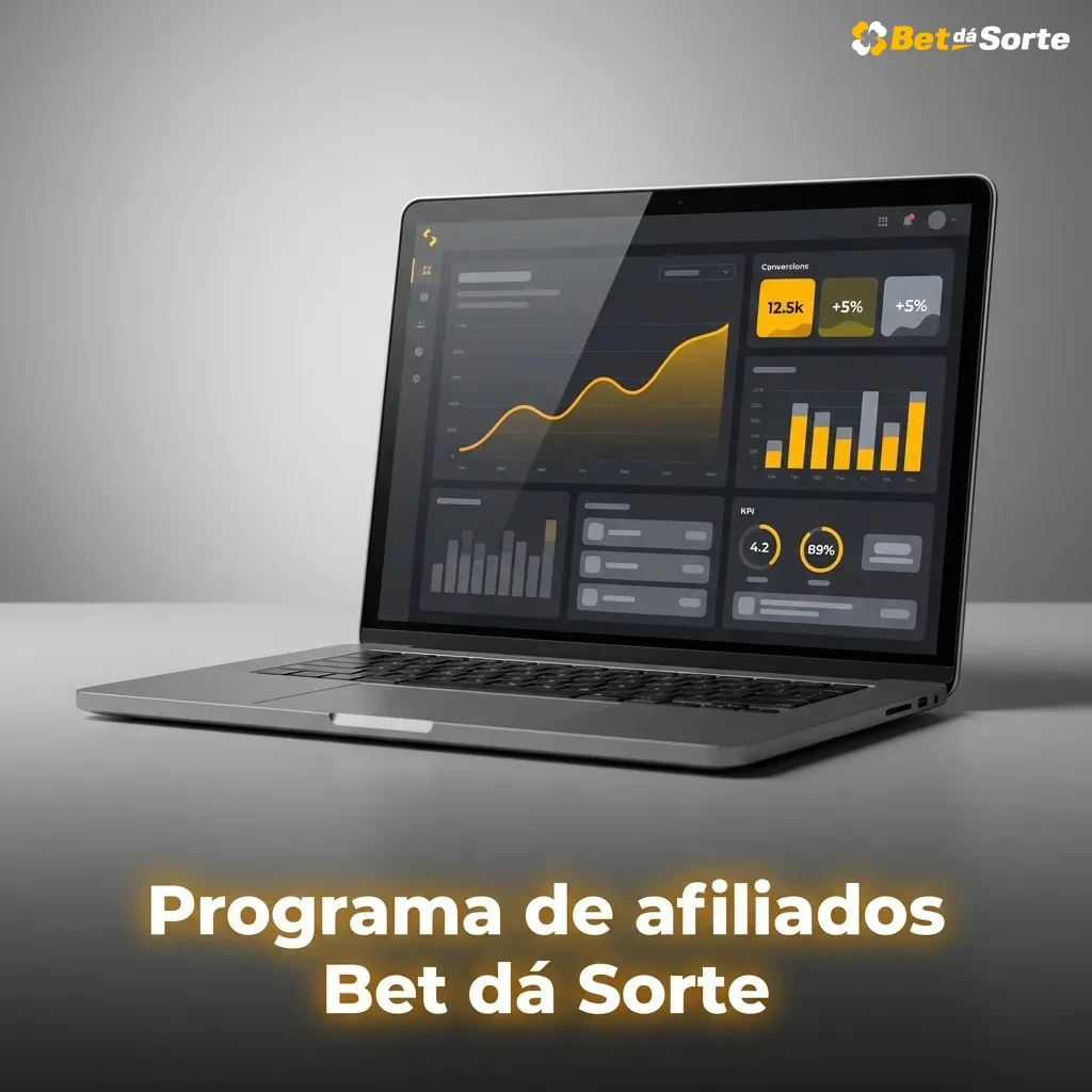 Banner do programa de afiliados Bet dá Sorte, destacando comissão por indicar novos jogadores para apostas e cassino online